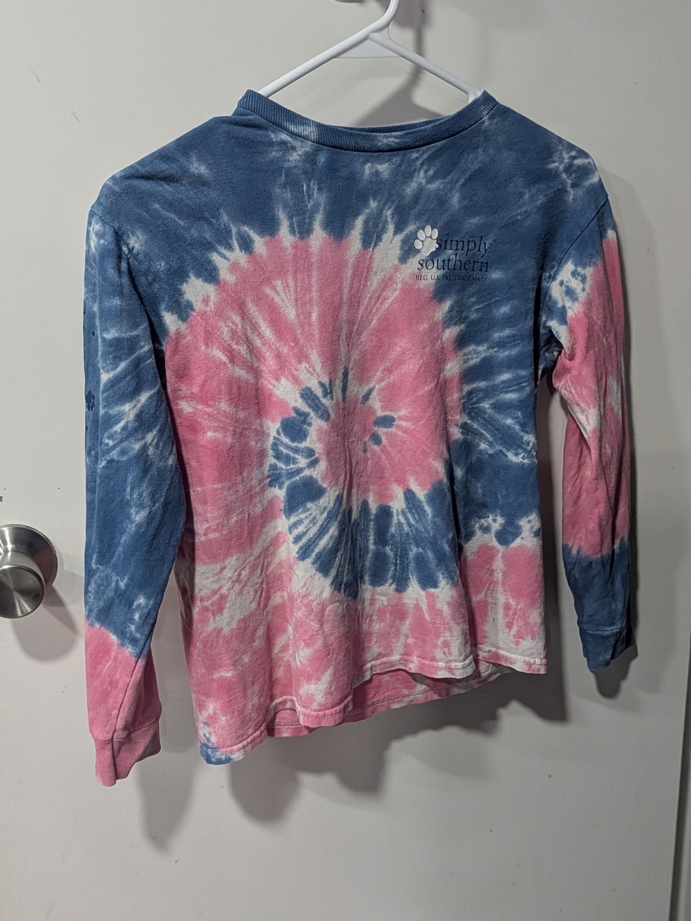Simply Southern Blue & Pink Spiral Tie-Dye Long Sleeve Kids Shirt